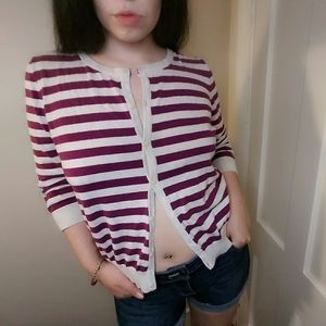 H&M off white&purple hoodie sz L